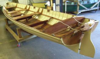 The motor launch in storage at NMM