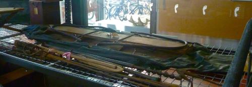 The dinghy on display in Adelaide 