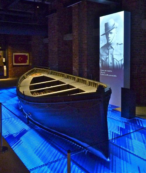 The lifeboat on display in the Melbourne  Shrine of Remembrance in 2015