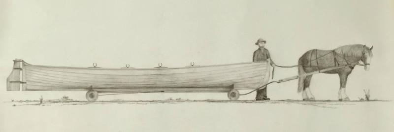 Profile on trolley with draught horse
