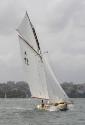 CAPRICE on Sydney Harbour in January 2017 coming toward the finish of its SASC race.