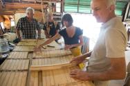 Down at Beashel's shed in Pittwater and restoring the yacht to top condition