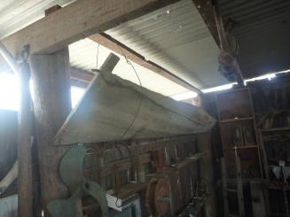 The canoe on display at Lawrence