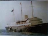 AWB 4010 assisting with another work boat alongside RMS Britannia 