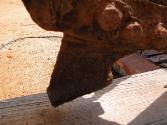 Detail of stern fittings on the KORMORAN lifeboat.