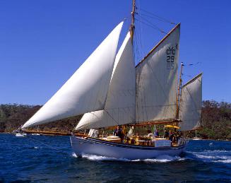 KATHLEEN GILLETT racing in Gaffer's Day 2004 on Sydney Harbour.