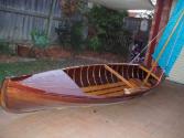 A general view of BOYONG showing the short  planked foredeck and open cockpit area with floorbo…