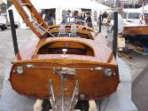 Stern view of FURY showing the typical tumblehome in the topsides