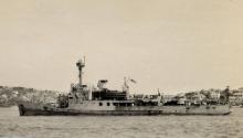 ABRAHAM CRIJNSSEN on Sydney Harbour during 1943 when it was commissioned into the RAN.
