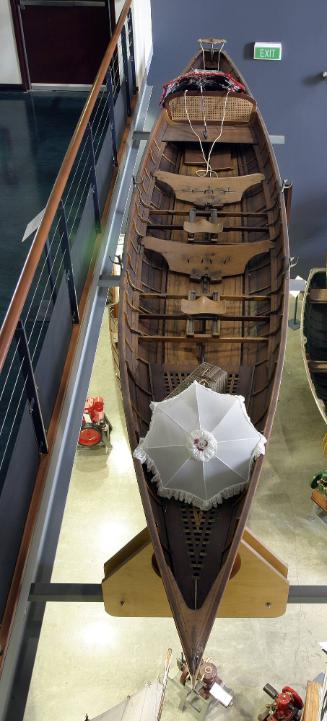 Dame Edith Walker's Rowing Skiff on display at the Wharf 7 Heritage Centre Pyrmont Sydney in 20…