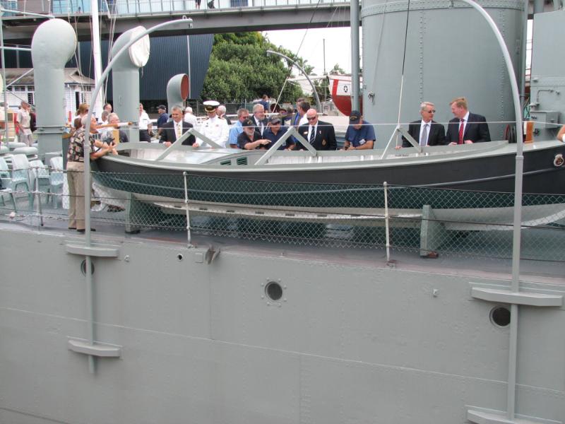 Motor Whaler 2703  aboard HMAS DIAMANTINA in 2010 at the Queensland Maritime Museum