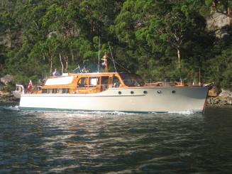 KALINDA on Cowan Creek, NSW in 2011, restored to its original condition.