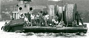 SYDPORT laying cables for the PMG on Brisbane Water NSW  in the 1960s.