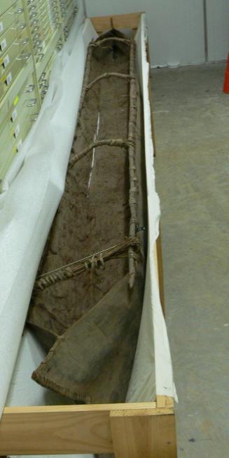The canoe in storage